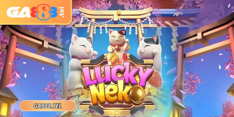 Lucky neko đặc trưng với biểu tượng mèo may mắn